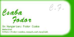 csaba fodor business card